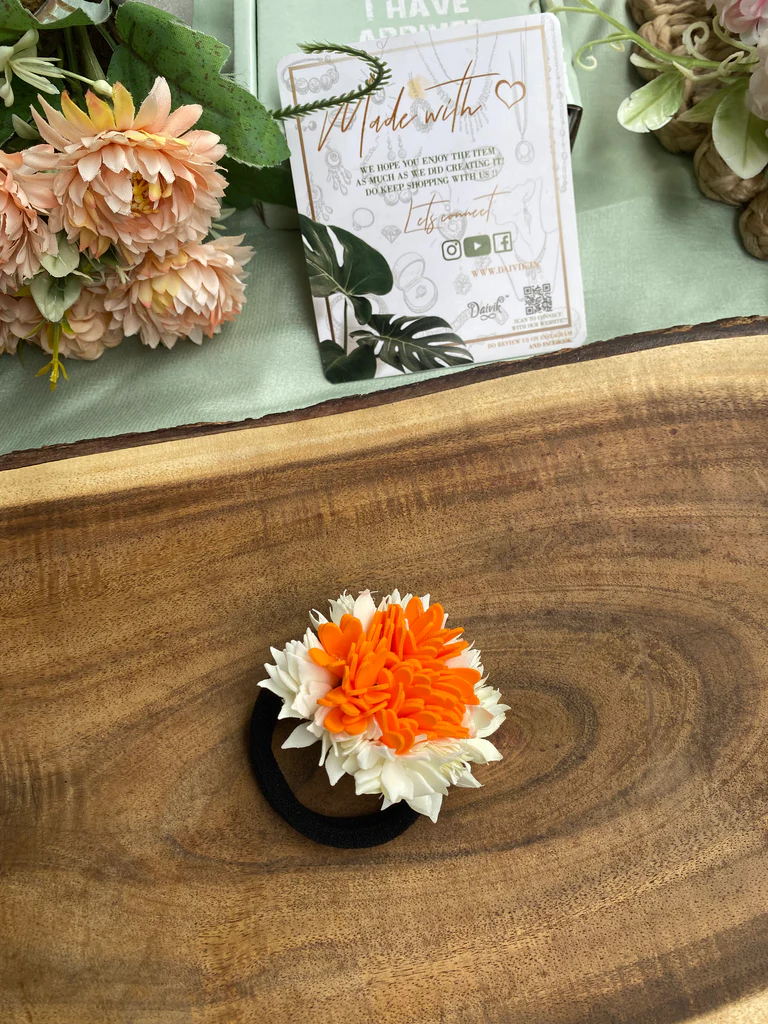 Foam Handmade Malli & Orange shade Rubber Band